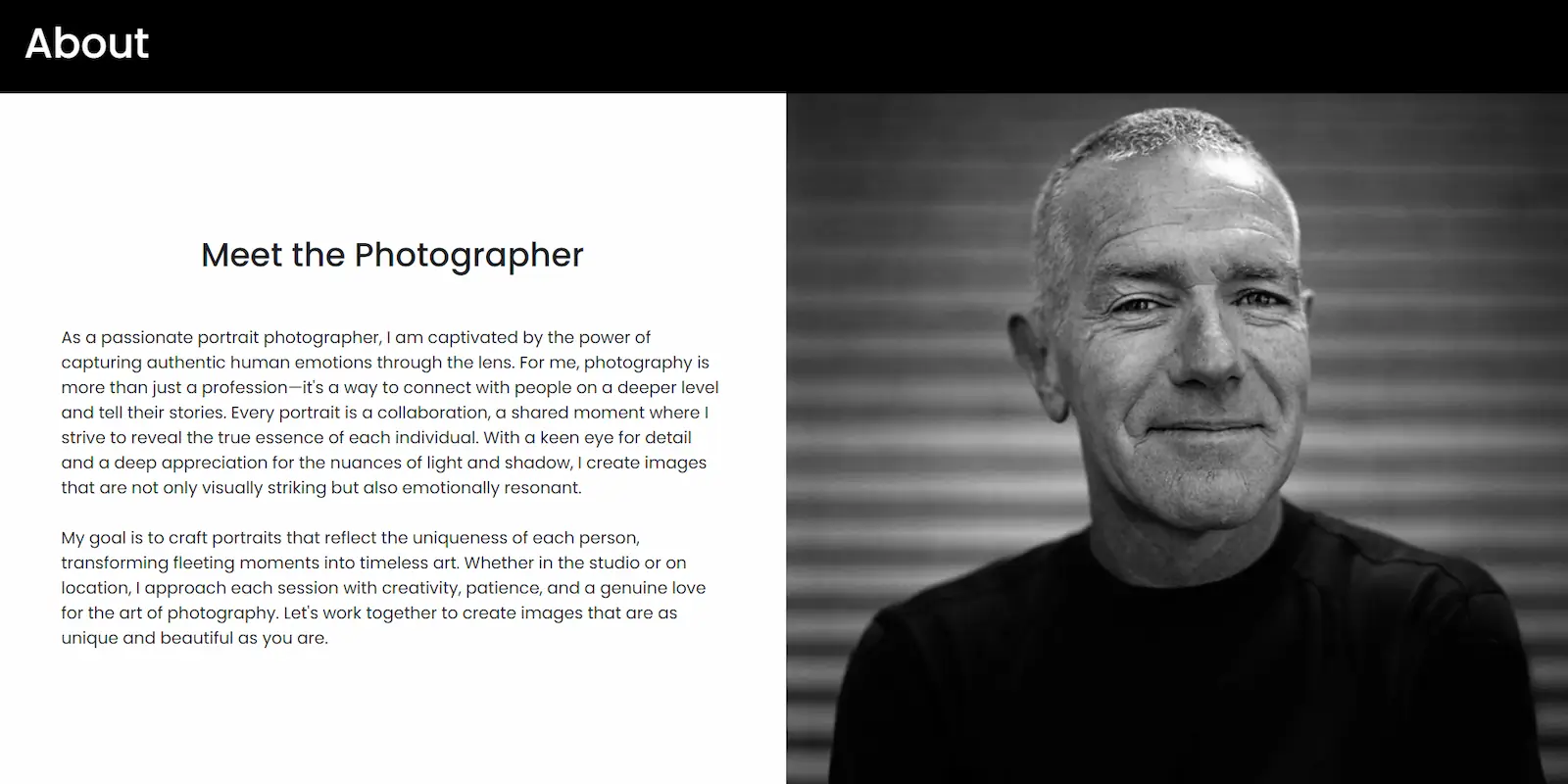 Photographer Website Slide 2